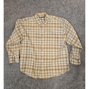 Ferruche Casual Basics Mens Size XL Beige Plaind Button Down Long Sleeve Shirt